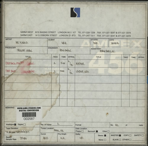 MC Tunes Step Back For The Maniac Reel to Reel UK MCTRRST640596