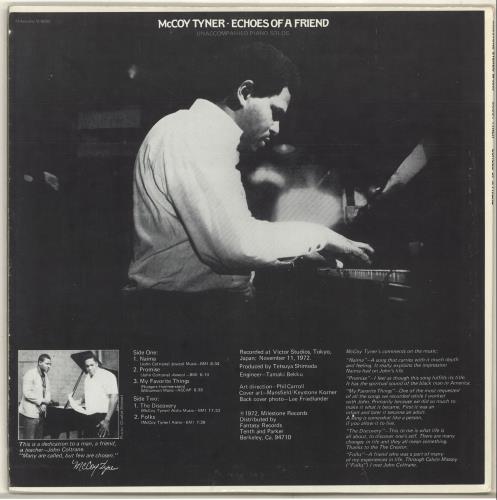 McCoy Tyner Echoes Of A Friend vinyl LP album (LP record) US MQTLPEC705962
