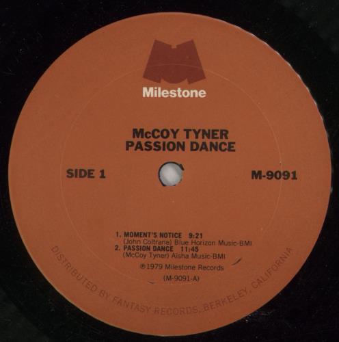 McCoy Tyner Passion Dance vinyl LP album (LP record) US MQTLPPA781766
