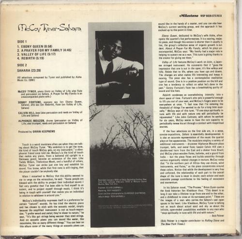 McCoy Tyner Sahara vinyl LP album (LP record) US MQTLPSA541026