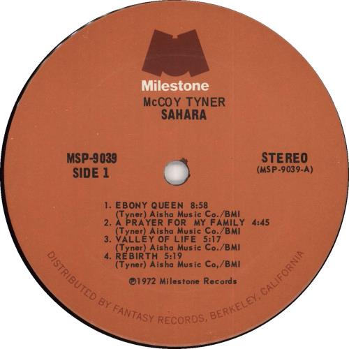 McCoy Tyner Sahara vinyl LP album (LP record) US MQTLPSA541026