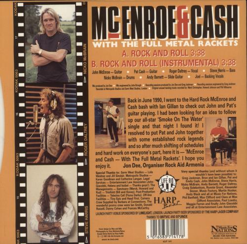 McEnroe & Cash Rock And Roll 7" vinyl single (7 inch record / 45) UK M&C07RO98207