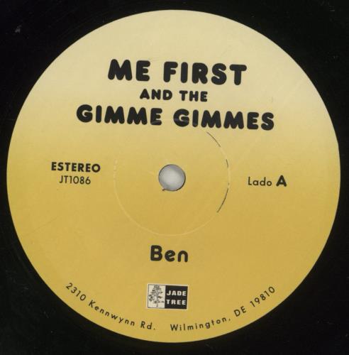 Me First & The Gimme Gimme's Jackson 7" vinyl single (7 inch record / 45) US MFG07JA886937
