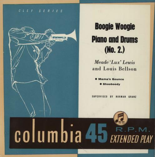 Meade Lux Lewis Boogie Woogie Piano And Drums (No. 2) EP 7" vinyl single (7 inch record / 45) UK LXL07BO752497