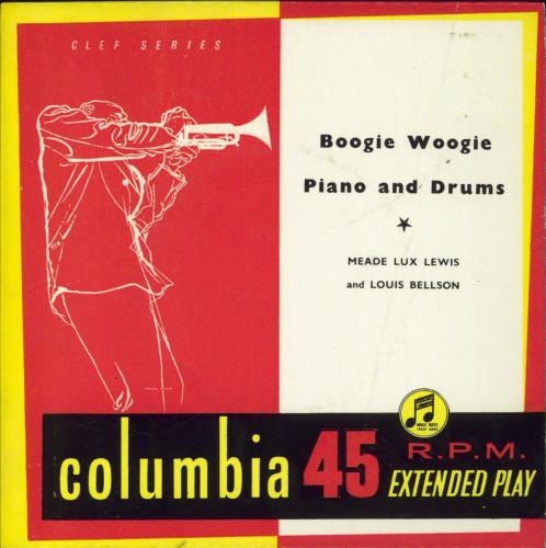 Meade Lux Lewis Boogie Woogie Piano And Drums 7" vinyl single (7 inch record / 45) UK LXL07BO831524