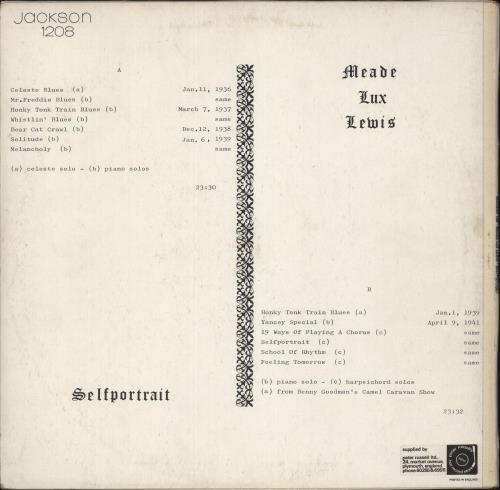 Meade Lux Lewis Selfportrait vinyl LP album (LP record) German LXLLPSE868945