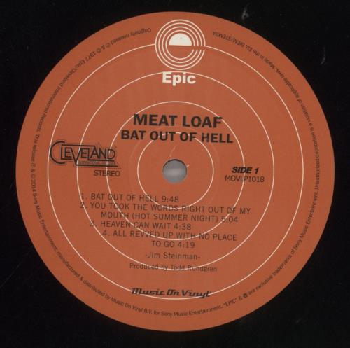 Meat Loaf Bat Out Of Hell - 180 Gram Vinyl vinyl LP album (LP record) Dutch MEALPBA858791