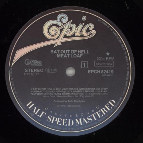 Meat Loaf Bat Out Of Hell - Master Sound vinyl LP album (LP record) German MEALPBA879837