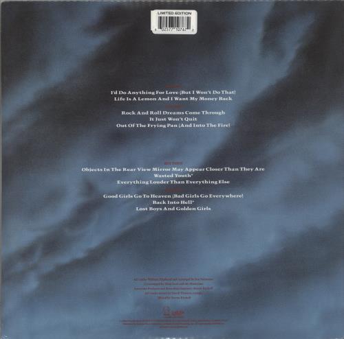 Meat Loaf Bat Out Of Hell II: Back Into Hell - Blue Vinyl - Sealed 2-LP vinyl record set (Double LP Album) US MEA2LBA877194