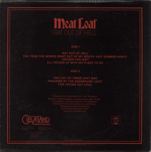 Meat Loaf Bat Out Of Hell picture disc LP (vinyl picture disc album) Canadian MEAPDBA164993