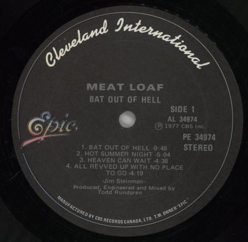 Meat Loaf Bat Out Of Hell vinyl LP album (LP record) Canadian MEALPBA362635