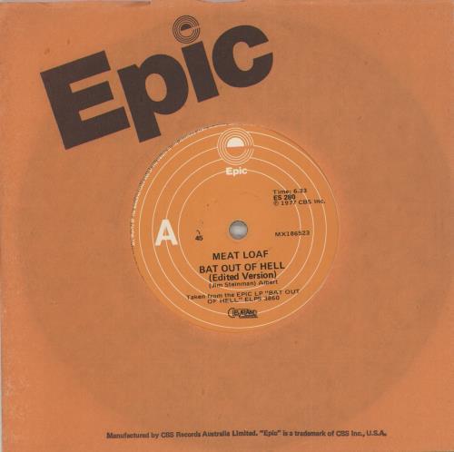 Meat Loaf Bat Out Of Hell 7" vinyl single (7 inch record / 45) Australian MEA07BA879561
