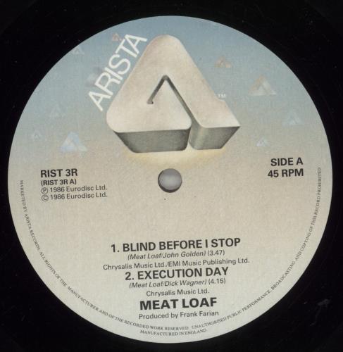 Meat Loaf Blind Before I Stop 12" vinyl single (12 inch record / Maxi-single) UK MEA12BL879548