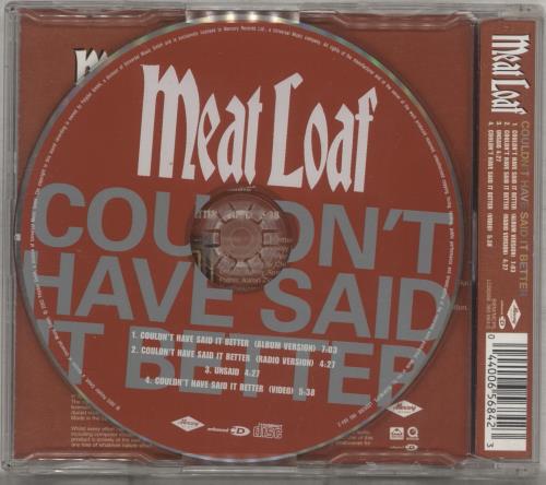 Meat Loaf Couldn't Have Said It Better CD single (CD5 / 5") UK MEAC5CO365240