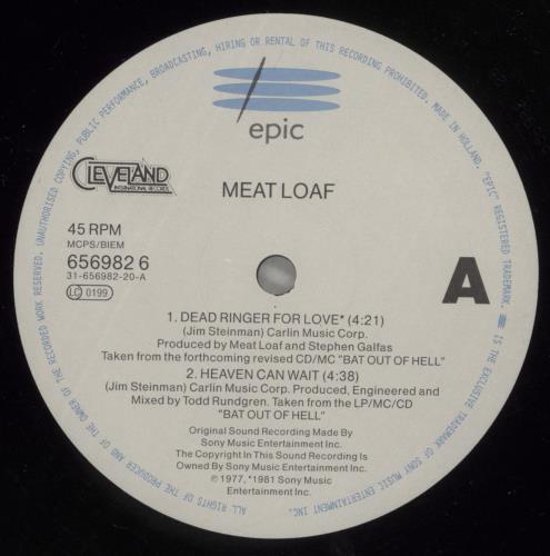 Meat Loaf Dead Ringer For Love 12" vinyl single (12 inch record / Maxi-single) Dutch MEA12DE879635