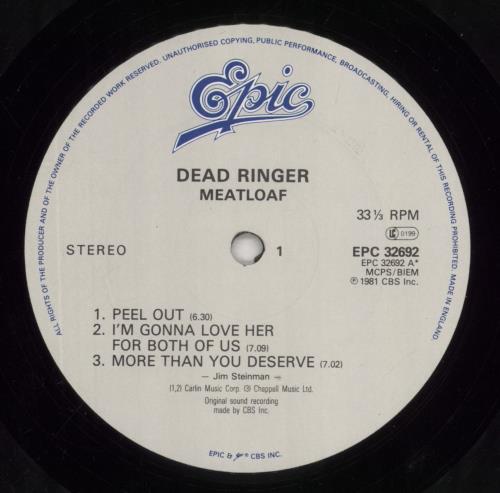 Meat Loaf Dead Ringer vinyl LP album (LP record) UK MEALPDE685668