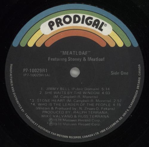 Meat Loaf Featuring Stoney & Meatloaf vinyl LP album (LP record) Canadian MEALPFE72896