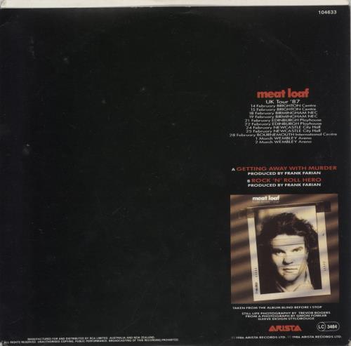 Meat Loaf Getting Away With Murder 7" vinyl single (7 inch record / 45) Australian MEA07GE879532