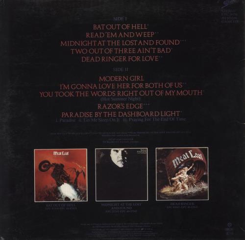 Meat Loaf Hits Out Of Hell - tombstone sticker vinyl LP album (LP record) UK MEALPHI397580