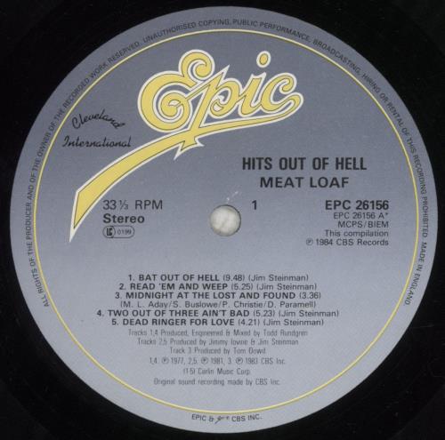 Meat Loaf Hits Out Of Hell vinyl LP album (LP record) UK MEALPHI655977