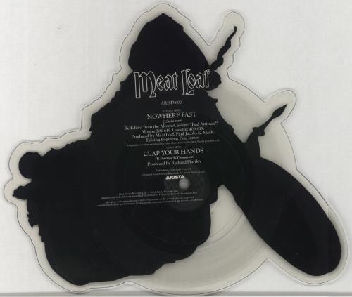 Meat Loaf Nowhere Fast shaped picture disc (picture disc vinyl record) UK MEASHNO19148