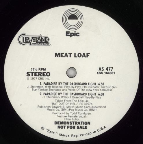 Meat Loaf Paradise By The Dashboard Light + Picure Sleeve 12" vinyl single (12 inch record / Maxi-single) US MEA12PA31978