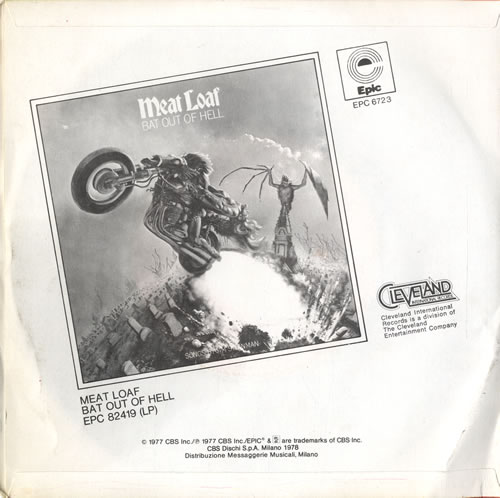 Meat Loaf Paradise By The Dashboard Light 7" vinyl single (7 inch record / 45) Italian MEA07PA506271