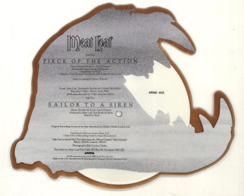 Meat Loaf Piece Of The Action shaped picture disc (picture disc vinyl record) UK MEASHPI21864