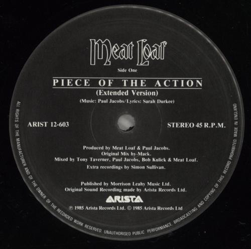 Meat Loaf Piece Of The Action 12" vinyl single (12 inch record / Maxi-single) UK MEA12PI781937