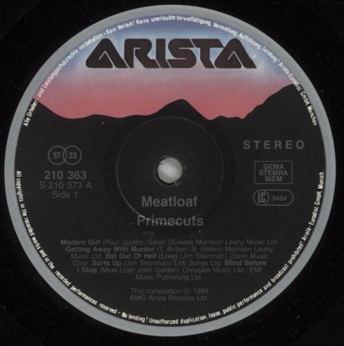 Meat Loaf Prime Cuts vinyl LP album (LP record) German MEALPPR787974