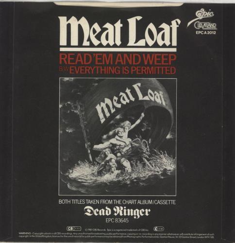 Meat Loaf Read 'Em And Weep 7" vinyl single (7 inch record / 45) UK MEA07RE364212
