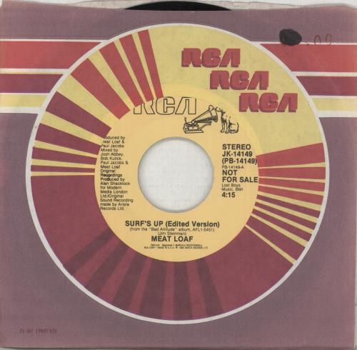 Meat Loaf Surf's Up 7" vinyl single (7 inch record / 45) US MEA07SU37576