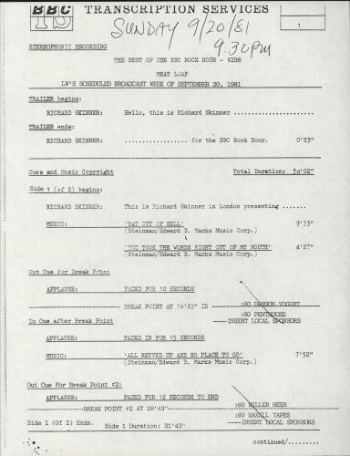 Meat Loaf The Best Of The BBC Rock Hour vinyl LP album (LP record) US MEALPTH880413