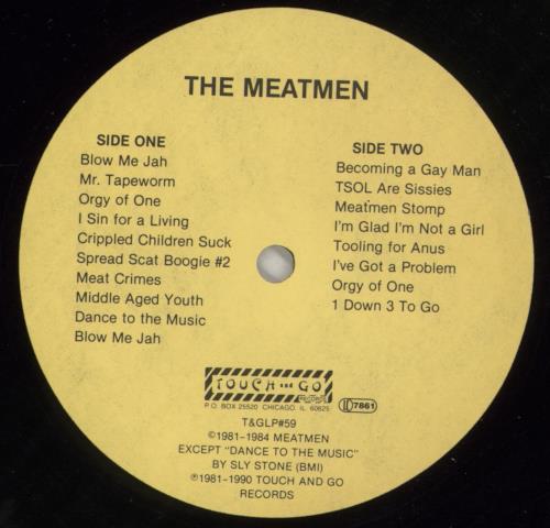 Meatmen Crippled Children Suck vinyl LP album (LP record) UK 8IBLPCR868362