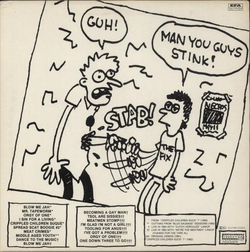 Meatmen Crippled Children Suck vinyl LP album (LP record) UK 8IBLPCR868362
