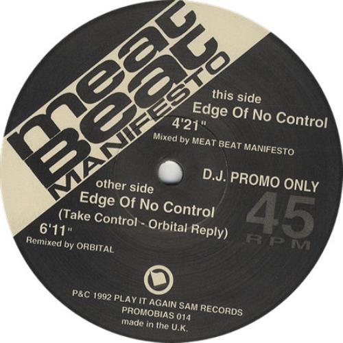 Meat Beat Manifesto Edge Of No Control UK Promo 12" vinyl single (12