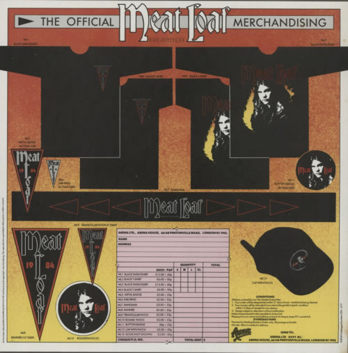 Meat Loaf Bad Attitude + Merch Insert German vinyl LP album (LP record