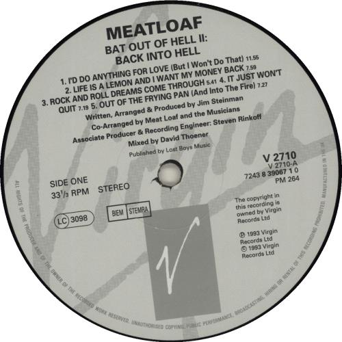Meat Loaf Bat Out Of Hell II Back Into Hell UK vinyl LP album (LP