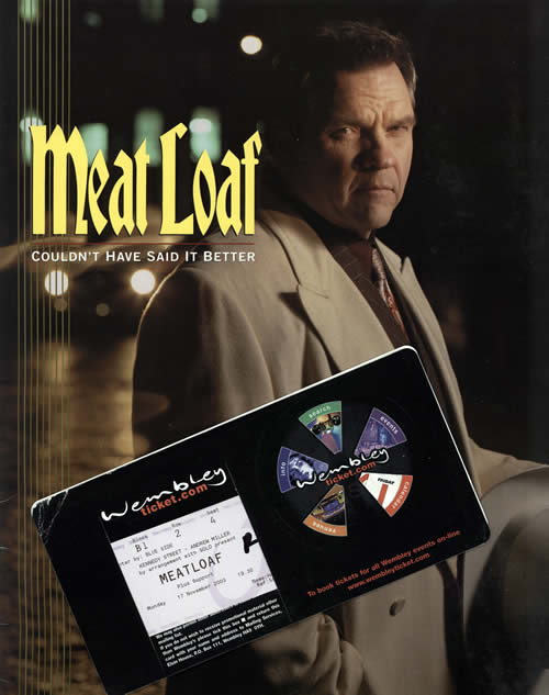 Meat Loaf Couldn't Have Said It Better + Ticket Stub UK tour programme