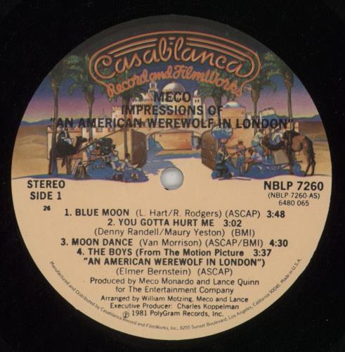 Meco Impressions Of An American Werewolf In London vinyl LP album (LP record) US M/OLPIM866440