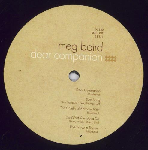 Meg Baird Dear Companion vinyl LP album (LP record) US 6FJLPDE831082