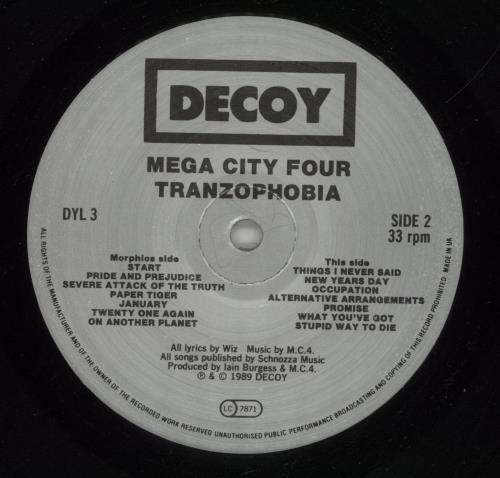Mega City Four Tranzophobia vinyl LP album (LP record) UK MCFLPTR392902