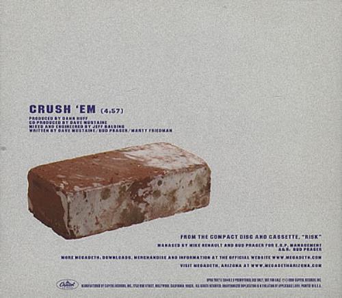 Megadeth Crush 'Em CD single (CD5 / 5") US MEGC5CR378205