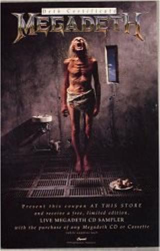 Megadeth Deth Certificate handbill US MEGHBDE157025