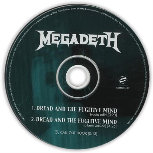 Megadeth Dread And The Fugitive Mind CD single (CD5 / 5") US MEGC5DR194503