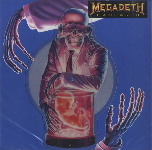 Megadeth Hangar 18 shaped picture disc (picture disc vinyl record) UK MEGSHHA45672