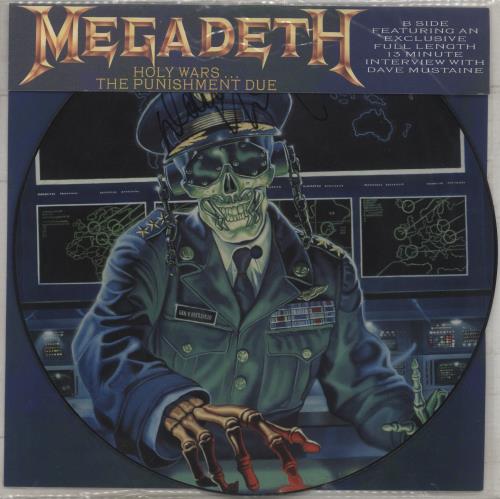 Megadeth Holy Wars - Autographed 12" vinyl picture disc (12 inch picture record) UK MEG2PHO871573