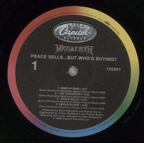 Megadeth Peace Sells... But Who's Buying? - 180gm vinyl LP album (LP record) US MEGLPPE867387