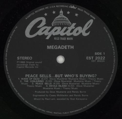 Megadeth Peace Sells... But Who's Buying - EX vinyl LP album (LP record) UK MEGLPPE869863