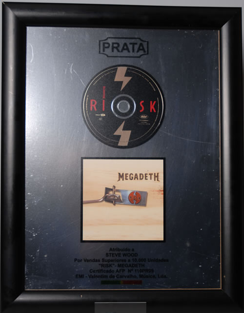 Megadeth Risk award disc Portugese MEGAWRI575125